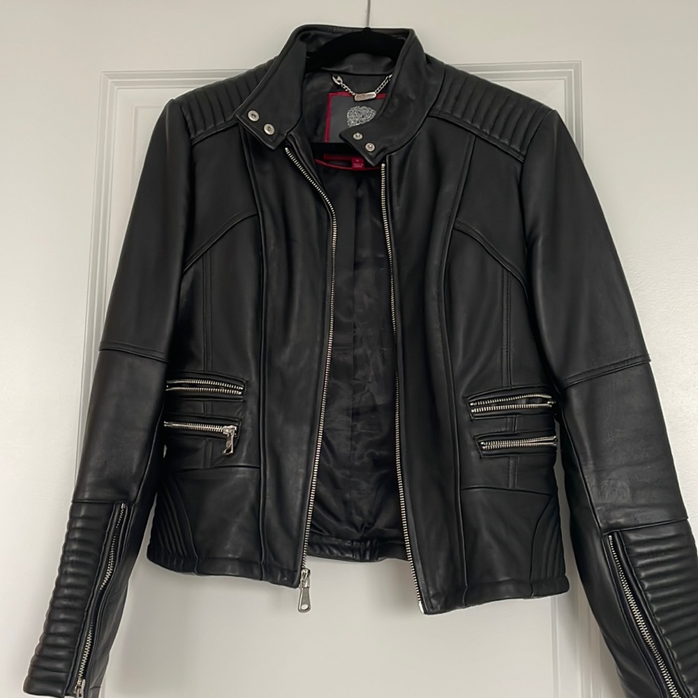 Vince Camuto Womens Leather Jacket, Small